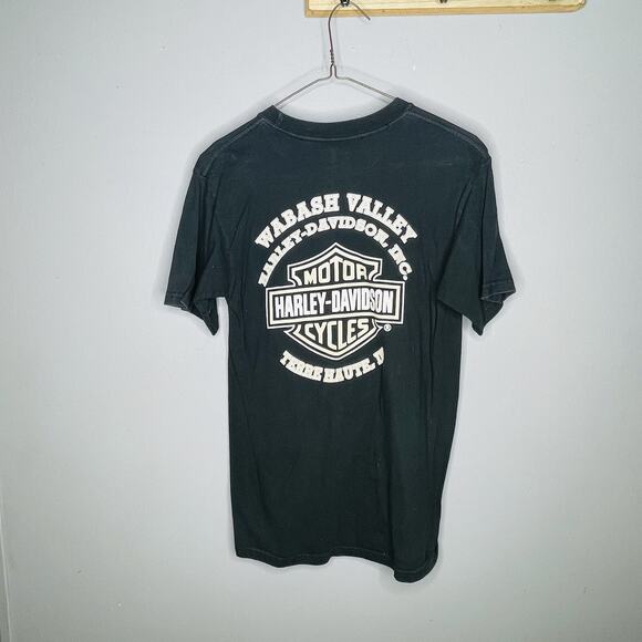 Harley Davidson women’s black graphic T-shirt Terre Haute small - Picture 3 of 3